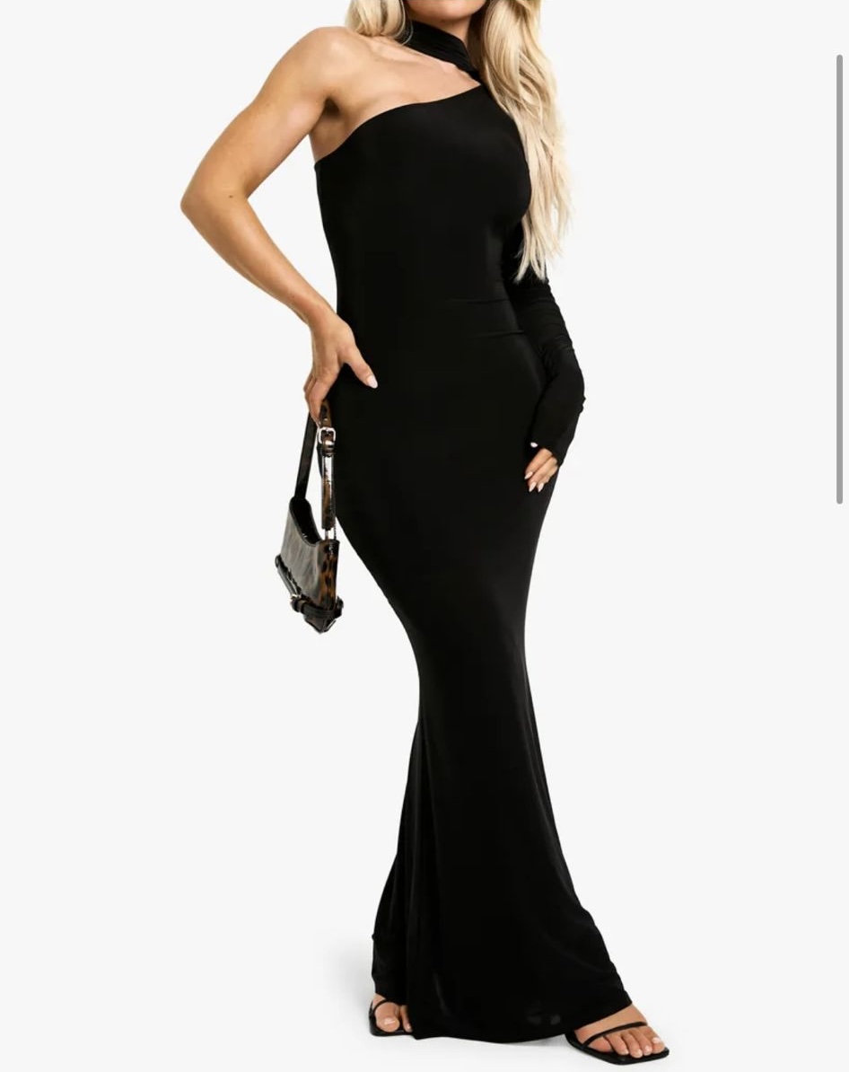 Vestido maxi de uma manga